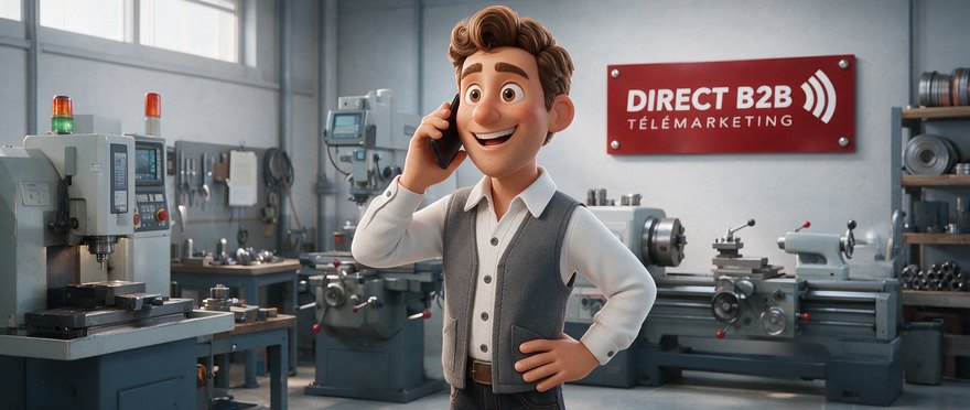Prospection téléphonique manufacturier Québec : atelier de produits métalliques avec plaque Direct B2B