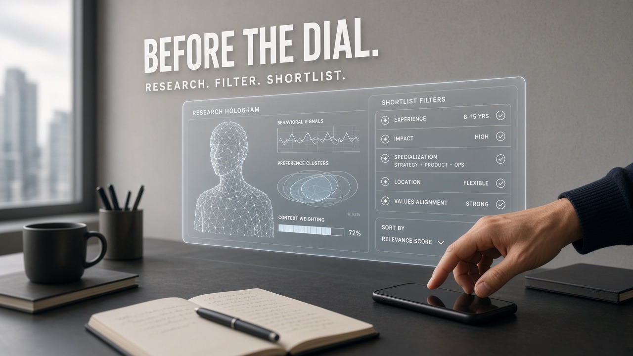 Before the dial — research and shortlists